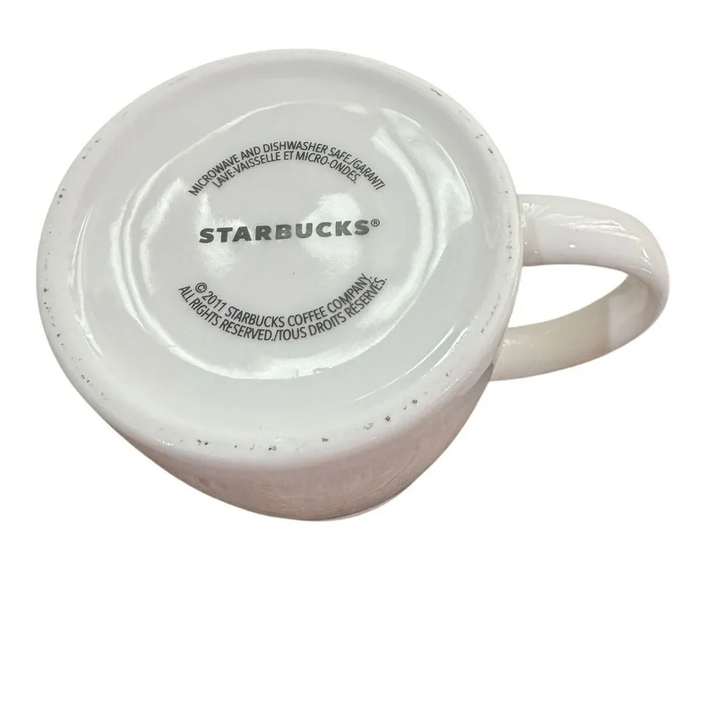 Starbucks 2011 White Ceramic Travel Mug with Green Logo